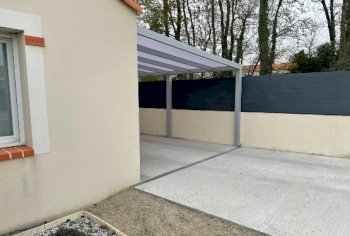 Carport en aluminium RAL 9006 gris clair